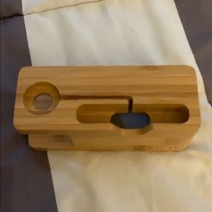 Wooden bamboo iPhone watch stand